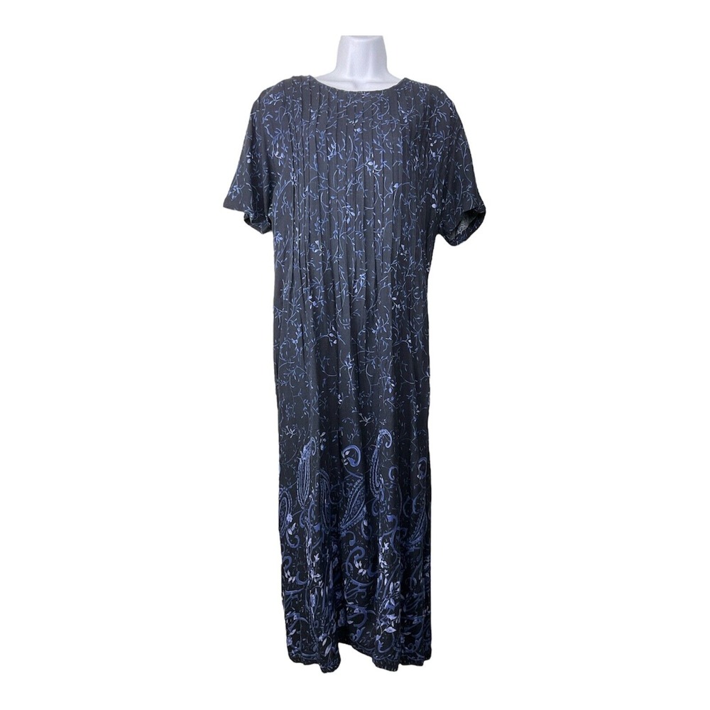 Vintage J G HOOK Womens Floral Maxi Dress Size L Cottagecore Peasant Prairie 80s